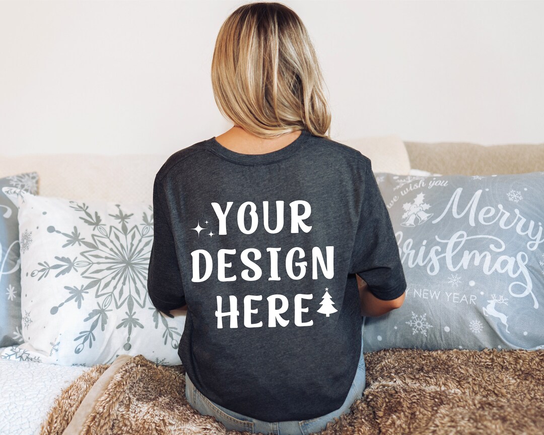 Bella Canvas 3001 Mockup Dark Grey Heather Bella Canvas - Etsy