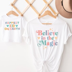 Geloof in magic tee, multi color tee, vacation tee, Disney tee, kids tee, womens tee, kids shirts, womens shirts