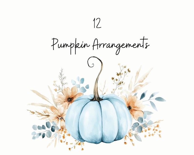 Watercolor Pumpkin Clipart Set: Fall Bouquet PNG (digital Download) - Etsy