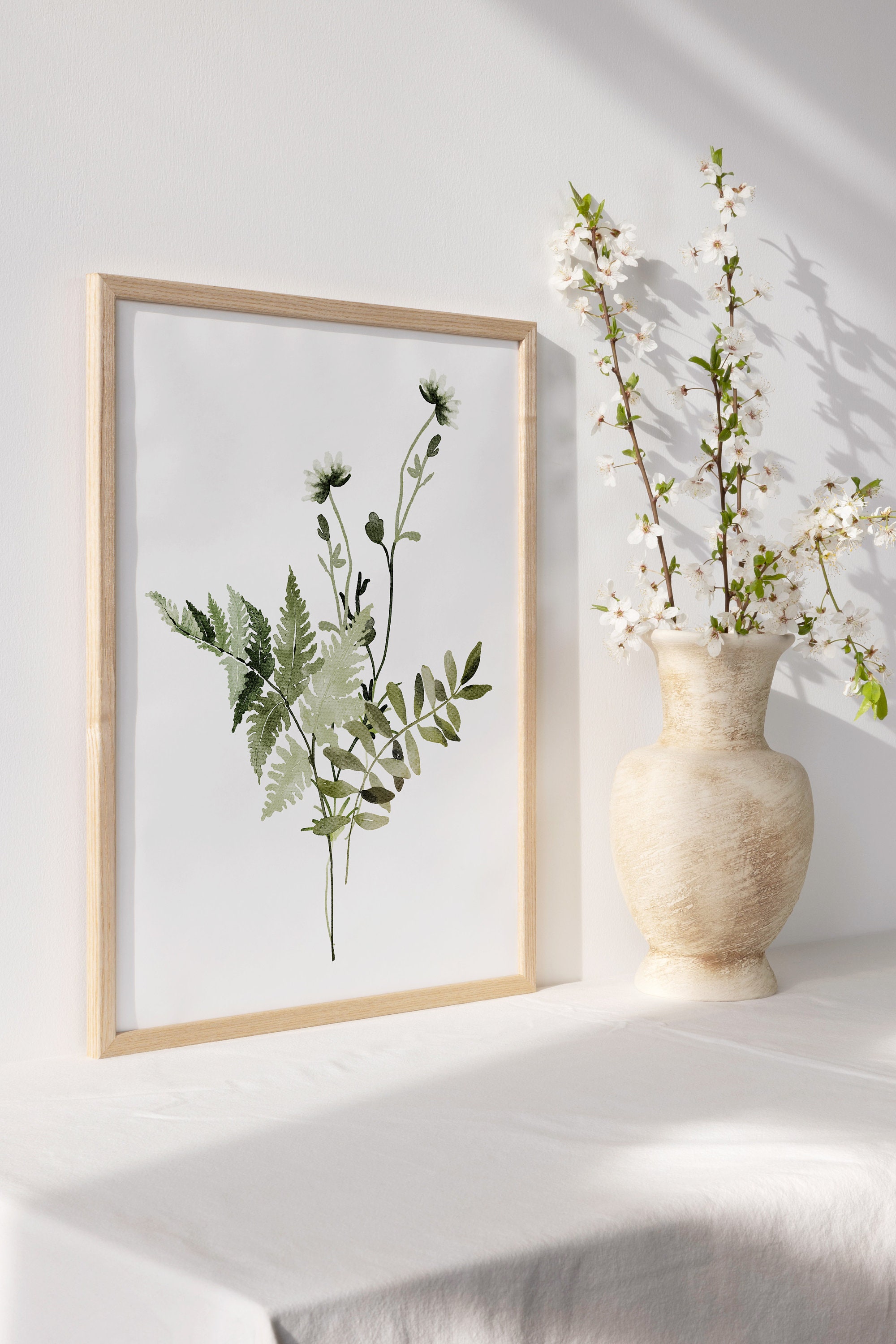 Brooke & Vine Botanische Wanddrucke - 4-teiliges Set Schwarz-Weiß Blumen, Boho Deko Für Wohnzimmer & Büro (20,3 X 25,4 Cm)
