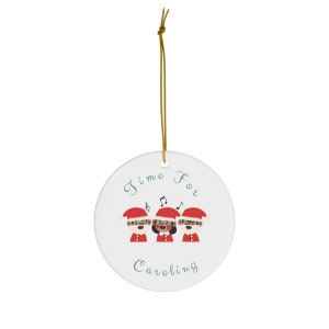 Christmas Carols Ceramic Circle Ornament