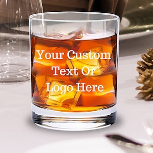 Personalised Engraved Custom Logo/Text/Design Whiskey Glass Gift 305ml
