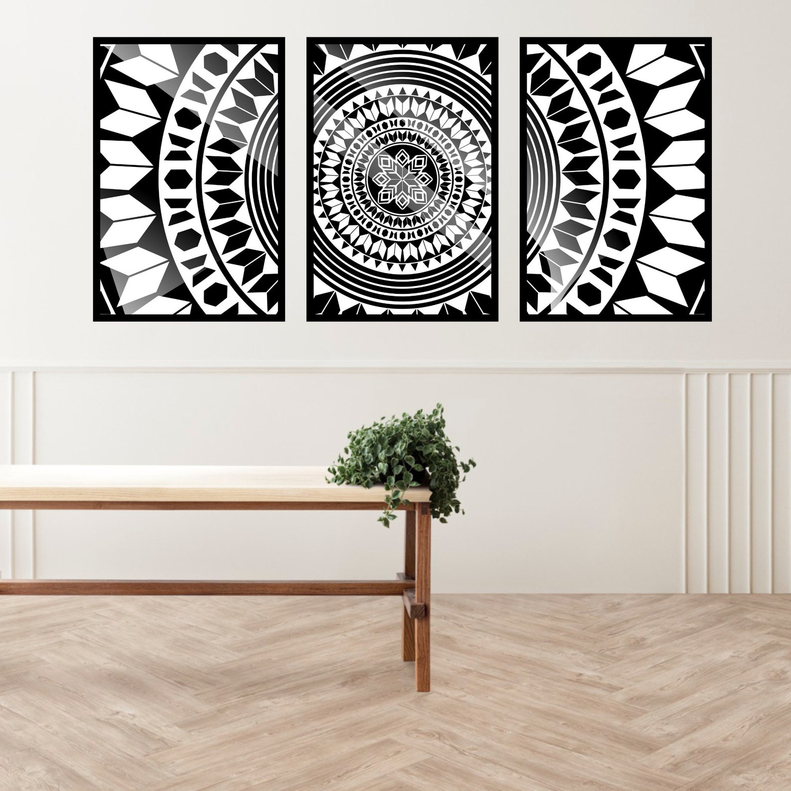 Digital Download Print Set - Modern Gallery Wall Art Set of 3 - Black ...
