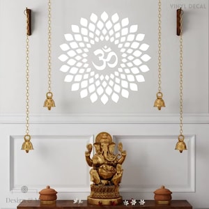 OM-mandala - OM-bord - vinylstickers Ganesh Utsav-decor - om-symbool - tempeldecor - Indiase mandala voor yogastudio - stickerideeën yogastudio