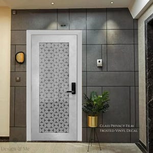 Frosted Glass Privacy Film, Decorative Etched Vinyl Decal, Modern Window Covering