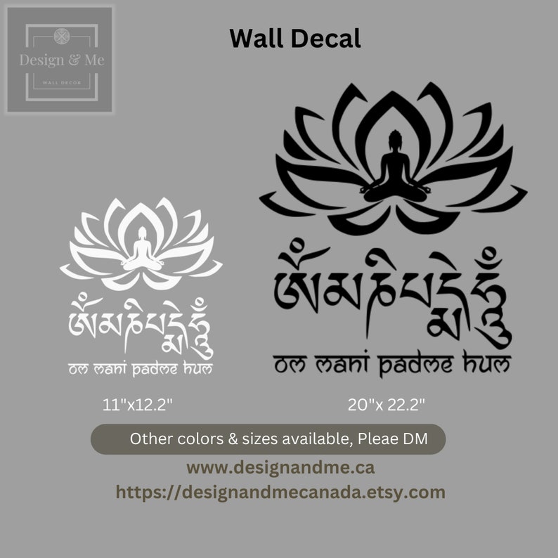Om Mani Padme Hum, Tibetan Chants Decal, Sacred Mantra Decal, Buddhist ...