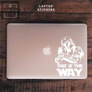 Mandalorian Vinyl Sticker, Star Wars Inspired Laptop Decal, Car Window Decal, Fan Art Decor, Laptop Sticker, This Is The Way Sticker, Grogu