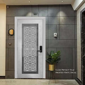 Frosted Glass Privacy Film, Decorative Etched Vinyl Decal, Modern Window Covering