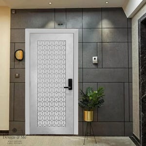 Frosted Glass Privacy Film, Decorative Etched Vinyl Decal, Modern Window Covering