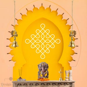 Kolam Mandala Vinyl Aufkleber, Traditionelles Indisches Design, Diwali Dekoration