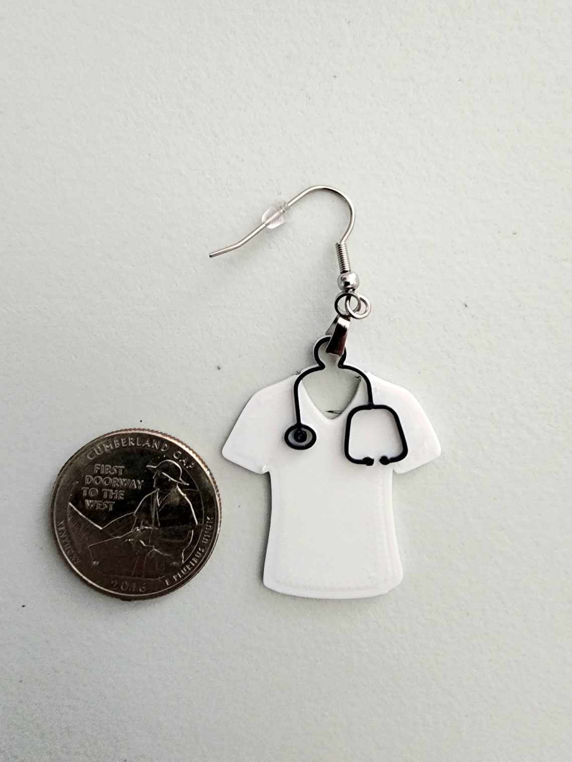 Scrub Top Nurse Doctor Tech 3d Printed Earring Etsy