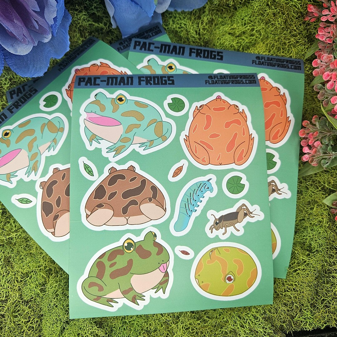 Pacman Frogs Vinyl Sticker Sheet Frog Sticker Sheet, Sticker Sheet ...