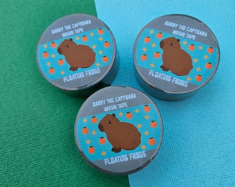 Barry the Capybara Washi Tape | capybara washi tape, washi tape, cottagecore, cute capybara, tangerines and capybaras, capybara stationery