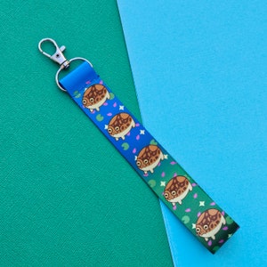 Cute Grumpy Common Rain Frog Wrist Lanyard
