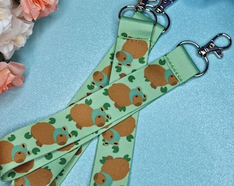 Capybara in Frog Hat Lanyard | Frogcore, Cottagecore