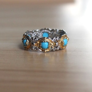 Turquoise Southwestern Gold Tone Ring