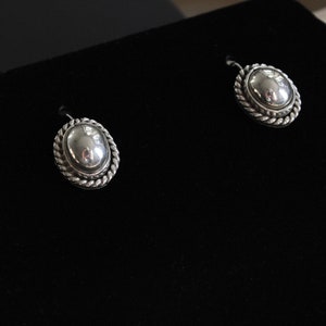 Medallion Dangle Earrings Vintage 925 Sterling Silver