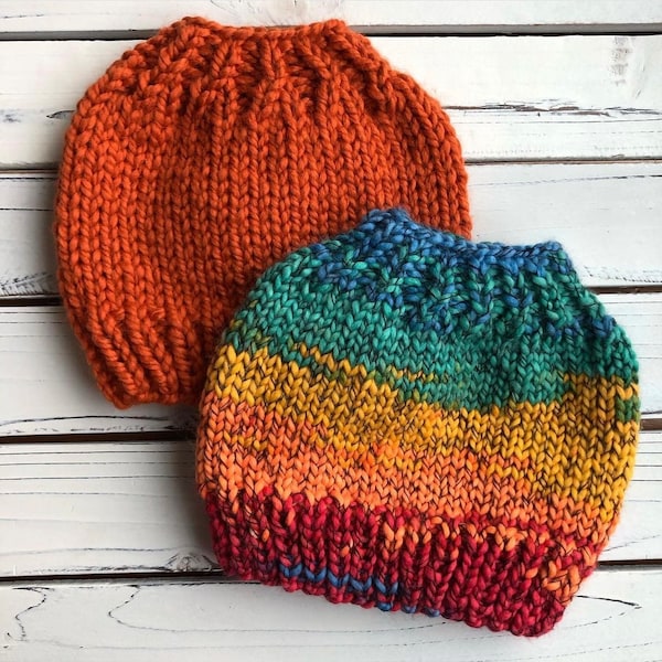 Basic Bun Beanie PDF Knit Pattern