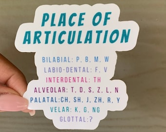Adhesivo brillante para terapia del habla y el lugar de articulación