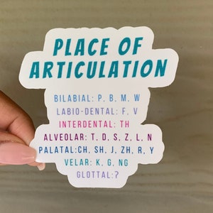 Place of Articulation Speech Therapy Sticker | SLP Sticker for Laptop, Coffee Mug, Cup, Notebook, Phone, Journal, Binder, Planner, and More!