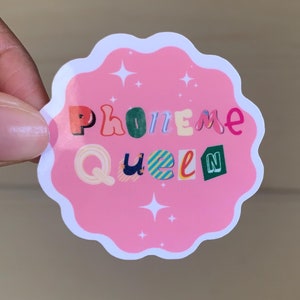 Pegatina de SLP de la reina del fonema / pegatina retro de terapia del habla / pegatina de SLP/SLPA para computadora portátil, taza de café, cuaderno, teléfono, diario, regalos de habla