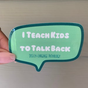 Sticker I Leer kinderen om terug te praten | Sticker logopedie, groene en witte sticker SLP, sticker logopedist, SLP, SLPA