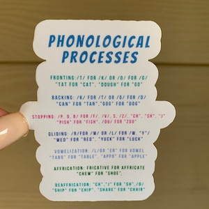 Phonological Processes Speech Therapy Sticker | SLP Sticker for Laptop, Coffee Mug, Cup, Notebook, Phone, Journal, Binder, Planner, Etc!