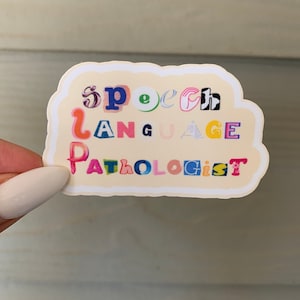 Retro Font Speech-Language Pathology Sticker | SLP Sticker for Laptop, Coffee Mug, Cup, Notebook, Phone, Journal, Binder, Planner, and More!