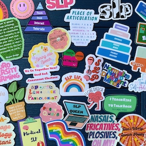 10 Stickers *Mystery* Pack | SLP Bundle Deal | Speech Therapy Stickers for Laptop, Binder, Coffee Mug, Notebook, Phone, Journal, Clipboard