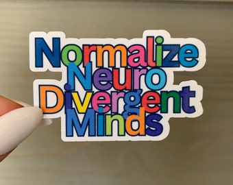 Normalize Neurodivergent Minds Aufkleber: Glänzendes SLP Geschenk