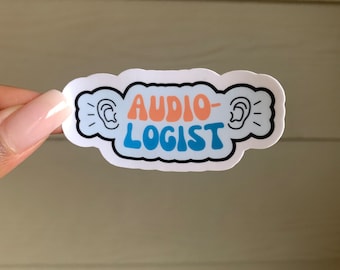 Glanzende sticker audioloog | Audiologiecadeau