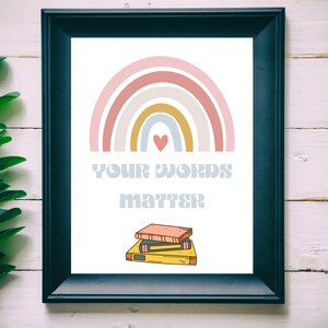 Your Words Matter Digital Poster, SLP Decor, Speech Therapy Room