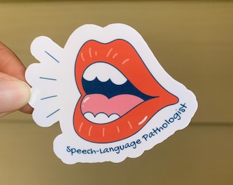 SLP Lips Glossy Sticker: Speech-Language Pathology Gift
