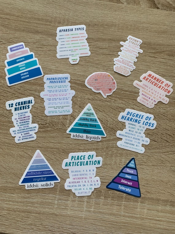 SLP Reference Sticker Bundle: Grad School Speech Therapy Gifts for SLPs and SLPAs | 12 Pack Sticker Bundle