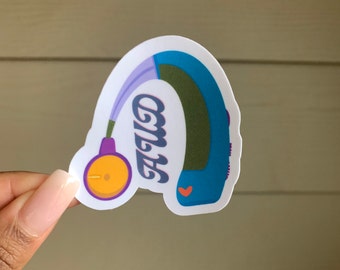 Sticker audiologie: AUD glanzende sticker voor audioloog