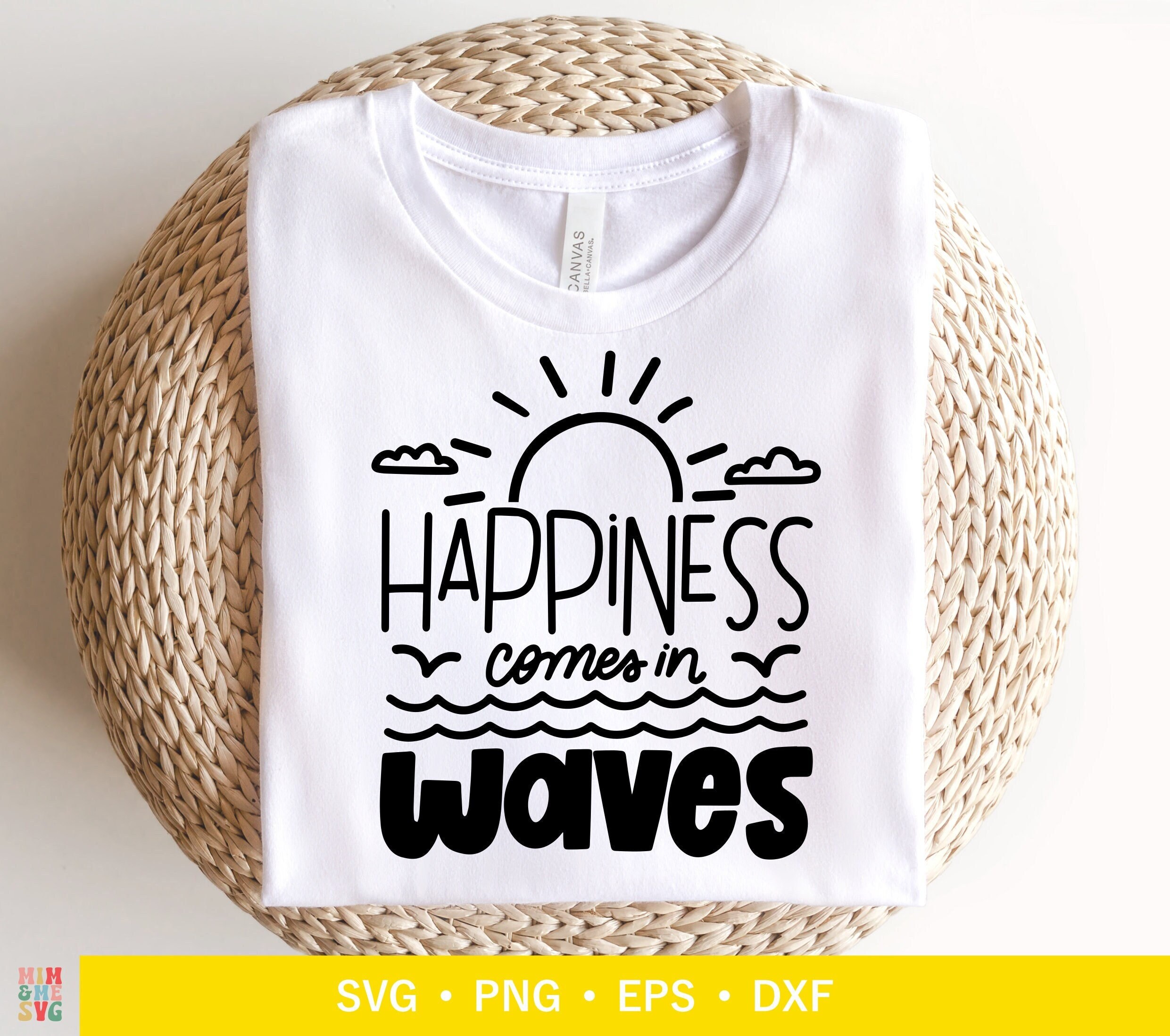 Happiness Comes in Waves SVG Summer SVG Beach Svg Summer - Etsy
