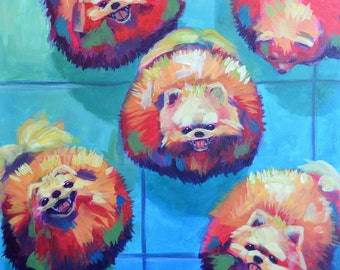 Custom Pet Portraits Hand-Painted On Canvas Acrylic Wall Art