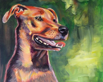 Custom Dog Portraits Hand-Painted Gift On Canvas Acrylic Wall Art