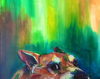 Custom Pet Portraits Hand-Painted Gift On Canvas Acrylic Wall Art