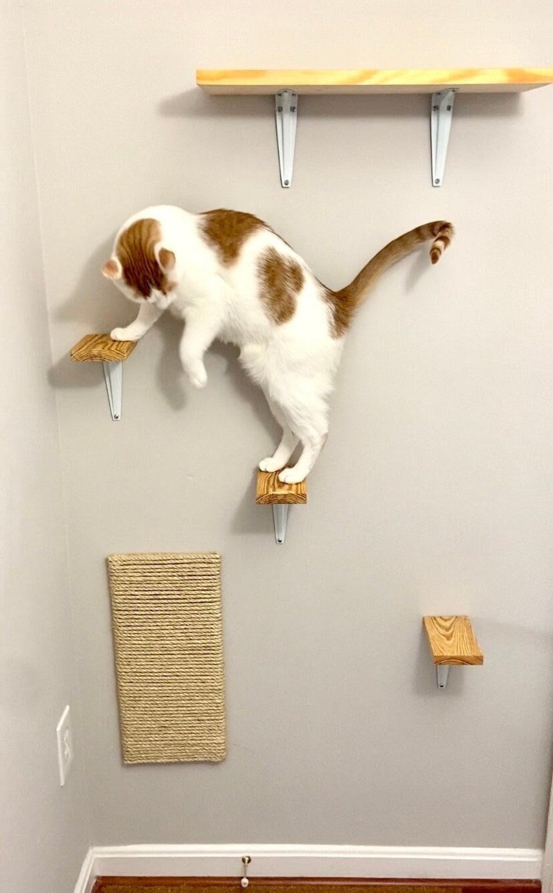 Set of 3 Cat Wall Steps, Wood Steps for Cat, Modern Wall Mount Cat ...