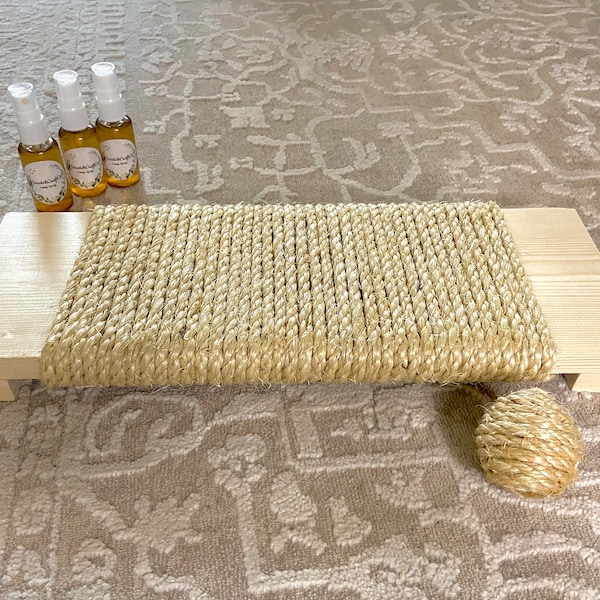 Cat Scratching Post, Floor Cat Scratcher, Cat Scratch Modern, Sisal Cat Scratcher, Handmade Rope Cat Scratcher, Horizontal Cat Scratch Pad