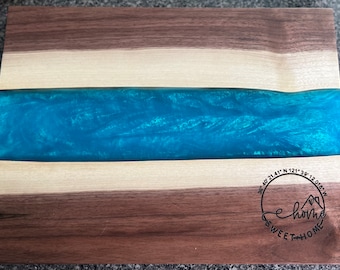 Personalized Wood & Epoxy Resin Charcuterie Board/Serving Tray/Grazing Board/House Warming Gift/Realtor Gift