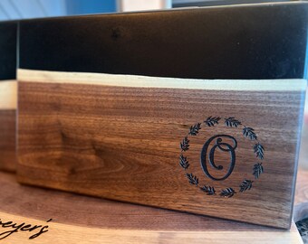 Personalized Wood & Epoxy Resin Charcuterie Board/Small Serving Board/Cheese Board