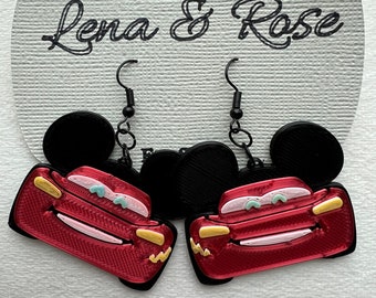Lightening McQueen Mickey Earrings | Disney Inspired | Radiator Springs | Cars Land | 3D Printed | Jewelry