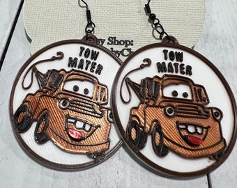 Tow Mater / Cars / Radiator Springs / Impreso en 3D / Pendientes