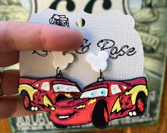 Cars Lightening McQueen Earring | Disney Inspired | Radiator Springs | Cars Land | Red Racecar | Ka-Chow | 3D Printed Earring | Cars Jewelry