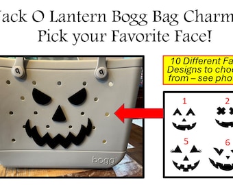 Bogg Bag charms, Jack O Lantern, Halloween, Carved Pumpkin, Bogg bag bits, choose your favorite face, personalized, 3D printed