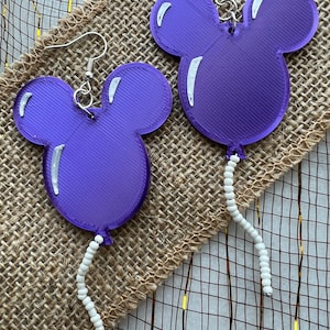 Mickey Balloon Earrings | Mouse ears | Disneyland Inspired | Disney Balloon | 3D Printed Earrings
