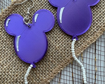 Pendientes de globo de Mickey / Orejas de ratón / Inspirados en Disneyland / Globo de Disney / Pendientes impresos en 3D