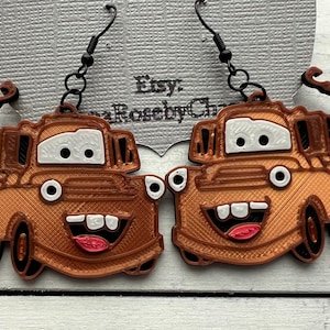 Tow Mater | Cars | Radiator Springs | 3D Printed | Disney Earrings